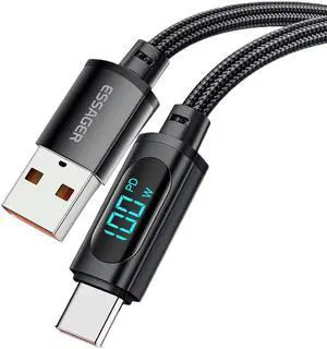 LUOM USB A to USB C Cable (1-Pack, 6.6ft), 100W 7A USB C Cable with LED Display, Type C Charger Cable Fast Charging for MacBook Pro, iPad Pro Air Mini, Samsung Galaxy S23/22/Z Fold/Z Flip, Pixel LUOM USB A to USB C Cable (1-Pack, 6.6ft), 100W 7A USB C Cable with LED Display, Type C Charger Cable Fast Charging for MacBook Pro, iPad Pro Air Mini, Samsung Galaxy S23/22/Z Fold/Z Flip, Pixel