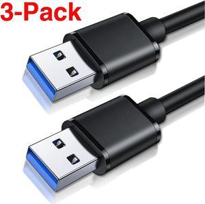 LUOM USB 3.0 Extension cable Male to Male USB extender USB 3.0 cable extension Extender for Radiator Laptop fan Tv box (3 Pack,1.6FT)