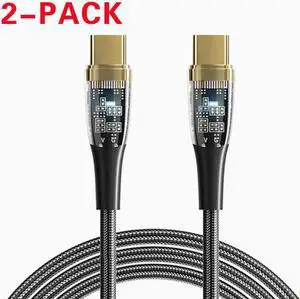LUOM USB C to USB C Cable (2-Pack, 3.3ft), 100W 5A USB C Cable Transparent Shell, Type C Charger Cable Fast Charging for MacBook Pro, iPad Pro Air Mini, Samsung Galaxy S23/22/Z Fold/Z Flip, Pixel LUOM USB C to USB C Cable (2-Pack, 3.3ft), 100W 5A USB C Cable Transparent Shell, Type C Charger Cable Fast Charging for MacBook Pro, iPad Pro Air Mini, Samsung Galaxy S23/22/Z Fold/Z Flip, Pixel