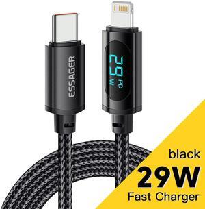 PD29W USB C to Lightning Cable with LED Display [1 Pack 3.3FT] , [Apple MFi Certified] iPhone 14/13 Fast Charging Cord USB C iPhone Cable for iPhone 14/14 Plus/14 Pro/14 Pro Max/13/13 Mini/13 Pro/13
