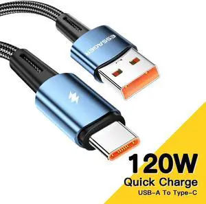 120W USB A to USB C Cable, LUOM 6A PD QC 4.0 Type C to Type C Cable Super Fast Charging USB C Cable(6.6ft, Black, 1 Pack) 120W USB A to USB C Cable, LUOM 6A PD QC 4.0 Type C to Type C Cable Super Fast Charging USB C Cable(6.6ft, Black, 1 Pack)