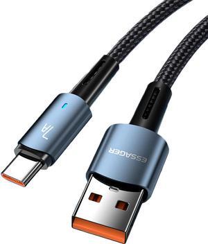 100W USB A to USB C Cable, LUOM 7A PD QC 4.0 Type C to Type C Cable Super Fast Charging USB C Cable(3.3ft, Black, 1 Pack)