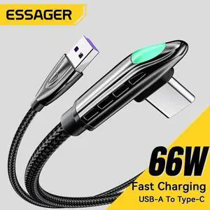 [3.3ft, 1-pack] USB C Cable,LUOM LED Power Right Angle 90 Degree E-Marker PD 66W 6A Fast Charging 480Mbps Data Transmission Type C Cable for MacBook Pro, Samsung Galaxy, iPad and More