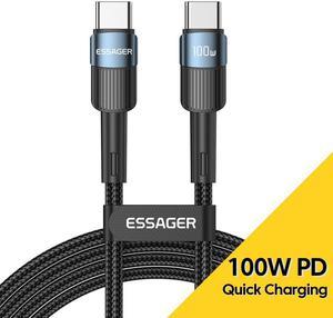 100W USB C to USB C Cable, LUOM 5A PD QC 5.0 Type C to Type C Cable Super Fast Charging USB C Cable(3.3ft, Black, 1 Pack)