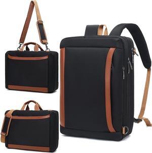 3 in 1 Convertible Travel Laptop Backpack Anti-Theft[Water Resistant] College Bookbag Fits 17.3 Inch Laptop, Black