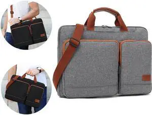 360 Protective Laptop Shoulder Bag for 15.6 Inch Acer Aspire 3/5/7 Laptop, HP Pavilion 15.6, Dell Inspiron 15 3000, 15.6 ASUS ROG Zephyrus, 2020 New Dell XPS 17, Waterproof Accessory Case, Grey