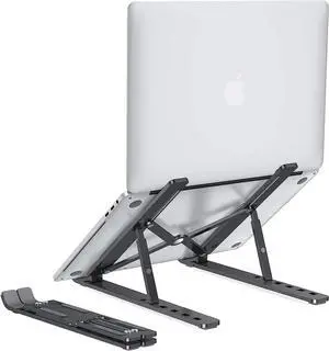 Laptop Stand for Desk, Laptop Riser,Aluminum Alloy Laptop Holder , 6-Angle Adjustable Compatible with 10-15.6 Inch MacBook PC-Notebook Tablet, Black