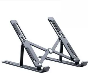 Foldable Laptop Stand for Desk, Aluminum Computer Stand Holder, Ergonomic Anti-Slip Laptop Riser for Desk, Adjustable Notebook Stand for Laptop Compatible up to 15.6 inches Notebook Tablet,Black