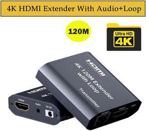 LUOM HDMI Extender Over Cat5e/6 Ethernet up to 120m(394fts), 4K 30Hz, Lossless Transmission