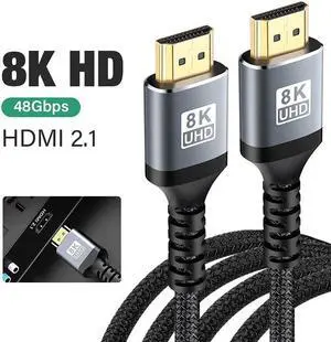 LUOM 8K HDMI 2.1 Cable 6.6FT, Male HDMI to Male HDMI High Speed Cord, Supports 48Gbps High Speed 3D 8K60 4K120 144Hz, eARC HDR10, HDCP 2.2/2.3 Dolby, VRR,for Fire TV/Roku TV/PS5/Xbox X/Switch LUOM 8K HDMI 2.1 Cable 6.6FT, Male HDMI to Male HDMI High Speed Cord, Supports 48Gbps High Speed 3D 8K60 4K120 144Hz, eARC HDR10, HDCP 2.2/2.3 Dolby, VRR,for Fire TV/Roku TV/PS5/Xbox X/Switch