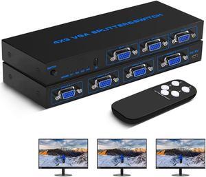 VGA Splitter 4 in 3 Out Duplication Screen Supports High Resolution up to 1920x1080 for Laptop PC to Monitor ( 4x3 VGA Switch Video Selector Switcher Box )