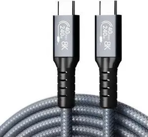 [1.5Ft] Thunderbolt 4 Cable with 40Gbps Data Sync/ 240W Charging and 8K/5K@60Hz for Thunderbolt 4/3, USB4, and USB C iPhone 15Pro/15ProMax, MacBooks, iPad Pro, Hub, Docking