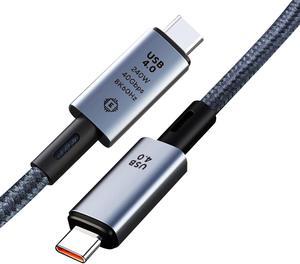 USB4 8K Cable M/M USB-C Compatible with TB 4 8K/5K 60Hz Video 40Gbps Data Transmissions Rate 48V 5A 240W Power Delivery Compatible with Laptop,Docking,Monitor and More - 1.64FT