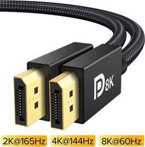 8K, 4K, 120Hz DisplayPort to DisplayPort 1.4 Cable (3.3ft)-3 Layer Shielded DP to DP Cable Cord with 4K 240Hz 60Hz,Nylon Braided,32.4 High Speed for Computer, Desktop, Laptop, PC, Monitor, Projector