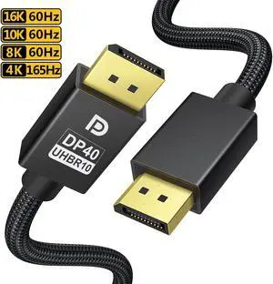 8K DisplayPort2.1 Cable 3.3 Foot, DP to DP Cable 2.1 Support 8K@60Hz, 4K@144Hz/120Hz, 40Gbps, Compatible with Computer, Desktop, Laptop, PC, Monitor, Projector 8K DisplayPort2.1 Cable 3.3 Foot, DP to DP Cable 2.1 Support 8K@60Hz, 4K@144Hz/120Hz, 40Gbps, Compatible with Computer, Desktop, Laptop, PC, Monitor, Projector