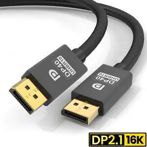 DisplayPort Cable 3.3FT, Ultra Slim & Thin 8K 4K Display Port 2.1 Cable(DP Cable) Support 8K@60Hz, 4K@144Hz/120Hz 40Gbps HDR1 for Laptop,PC,Monitor