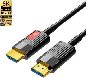 Fiber Optic 8K HDMI 2.1 Cable 48Gbps 16ft, Ultra High Speed HDMI Cable, 8K@60Hz 4K@120Hz Dynamic HDR HDCP 2.2&2.3 eARC HDMI Cord Compatible with PS5/Xbox/Apple TV/LG/Samsung