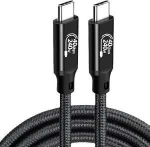 Cable Usb C Thunderbolt Silkland USB4 Pour Câble Thunderbolt 4 1.5m, 40Gbps Données, 8K@60Hz, 240W48V/5A PD3.1 USB-C Vers USB-C Pour IPhone 16/15 Pro Max, MacBook, IPad Pro, IMac, Dock, SSD, Display, EGPU