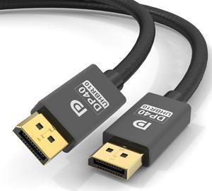 8K DisplayPort to DisplayPort 2.1 Cable (10ft)-3 Layer Shielded DP to DP Cable Cord with 8K 60Hz, Nylon Braided,40Gbps High Speed for Computer, Desktop, Laptop, PC, Monitor, Projector