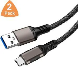 USB C Android Auto Cable [Upgrade, 3.3ft, 2Pack] 10Gbps USB 3.1 Gen 2 USB A to USB C Data Transfer Braided Cord, 3A 60W Fast Charging Type C Cable for Samsung Galaxy MacBook Laptop Tablet Phone