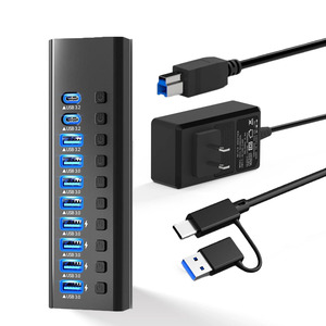 KOOTION 6-Port USB 3.0 Hub – High-Speed Expansion Splitter For PC, Laptop, Mac (Black)