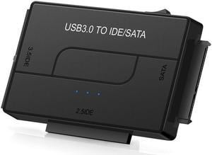 USB 3.0 to IDE SATA Adapter - 2.5 / 3.5" SSD / HDD - USB to IDE & SATA Converter Cable - USB Hard Drive Adapter (USB3SATAIDE),Black