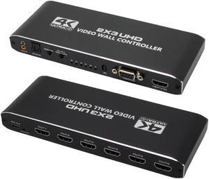 Video Wall Controller 2x3 4K 3840x2160@30Hz Processor HDMI 1.4 HDCP 1.4 Support 14 Display Modes - 1x1, 1x2, 1x3, 1x4, 1x5,1x6, 2x1, 2x2, 2x3, 3x1, 3x2, 4x1,5x1, 6x1 with 1 Input 6 Output with RS232
