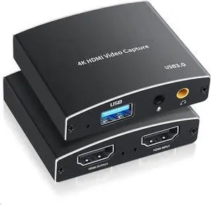 1080P 60FPS Audio Video Capture Card,LUOM HDMI USB 3.0 Capture Adapter Video Converter 1080P 60fps for Video Game Recording Live Streaming Broadcasting,Support Nintendo Switch/Game Console/Phone