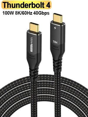 USB 4 Cable 40Gbps,USB C to USB C Video Cable 8K@60Hz,USB4 C Monitor Cable 100W Supports 4K UHD Display Compatible with i Phone15 pro,Thunderbolt 3/4 Mac Book, i Pad Pro, Samsung, HP, Dell (1.6ft)