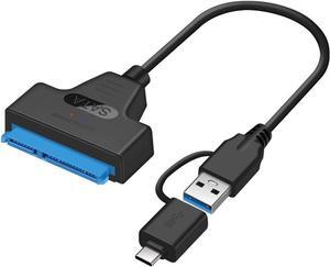 2in1 USB-C/USB 3.0 to SATA Cable, USB3.0 to SATA III Hard Drive Adapter Converter for 2.5 Inch SSD HDD Support UASP,  [L06B2IN1]