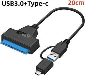 SATA Cable-Sata Cable for Hard Drive,LUOM Sata Data Cable LUOM 2in1 USB-C/USB 3.0 to SSD and HDD 5Gbps SATA Adapter Cable for iPad/TV/PC/MacBook