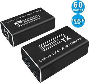 HDMI RJ45 Extender Over Cat 5e/6 (196ft/60m) (Transmitter and Receiver)