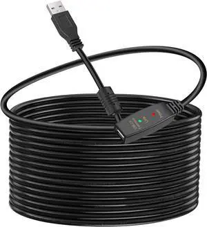 LUOM USB 3.0 Active Extension Cable 16 Feet, Long USB Type-A Male to Female Extender Cord, Built-in 1 Signal Booster Smart Chips, 5Gbps Transfer for Printers,Keyboards, Game Console, loudspeakers