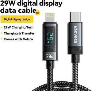 LUOM  [3.3ft, 1-pack] USB-C to Lightning Charging Cord, E-Marker PD 29W 14.5V/2A Fast Charging 480Mbps Data Transmission for iPhone 14/13 Pro/13/12 Pro/11 Pro Max/X/XS/XR/8, iPad, AirPods