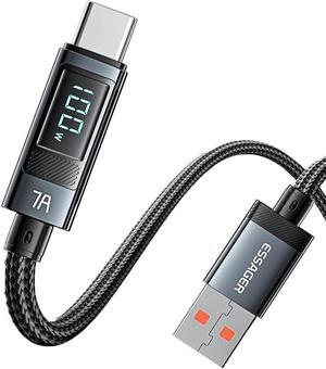 LUOM 100W USB A to USB C Cable,  7A 100W PD QC 4.0 Type C to Type C Cable Super Fast Charging USB C Cable(3.3ft, Black, 1 Pack)