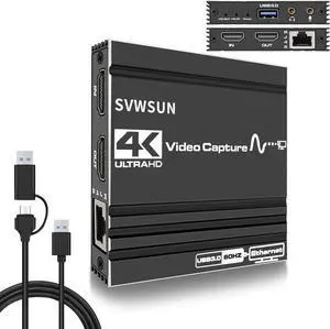 1080P 60FPS Audio Video Capture Card,LUOM HDMI USB 3.0 Capture Adapter Video Converter 1080P 60fps for Video Game Recording Live Streaming Broadcasting,Support Nintendo Switch/Game Console/Phone