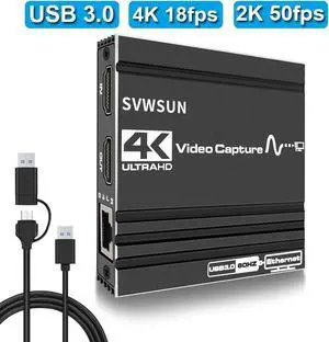 4K Capture Card, Video Capture Card 1080P 60FPS,HDMI Capture Card Switch with Microphone, Game Capture Card USB 3.0 for Live Streaming Video Recording, Screen Capture Device Work with PS4/PC/OBS/DSLR