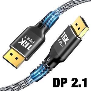 LUOM VESA Certified 3.3FT Displayport Cable 2.1,16K DP Cable [16K@60Hz,8K@120Hz,4K@240Hz 165Hz], 80Gbps DP 2.1 Cable Compatible FreeSync G-Sync HDR10 HDCP 3D DSC 1.2a Gaming Monitor,TV,PC