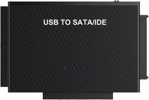 LUOM IDE SATA to USB C Cable Hard Drive Reader IDE SATA PATA USB 3.0 for Hard Drive Disk HDD 2.5" 3.5" with 12V 2A External AC Power Adapter(Black)