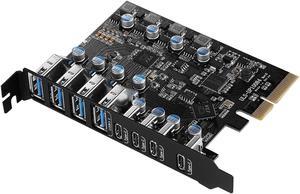 LUOM 8-Ports PCI-E to USB 3.2 HUB(4X USB C - 4X USB A 3.2) PCI Express Expansion Card Adapter 10Gbps for Motherboard, Fits PCI Express x4, x8 or x16 socket.