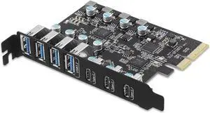 LUOM 10Gbps PCI-E USB Card, PCI-E to USB 3.2 7-Port (3X USB C - 4X USB A 3.2) Expansion Card, PCI Express Expansion Card for Desktop PC Support Windows 10/8/7/XP and MAC OS 10.8.2 Above