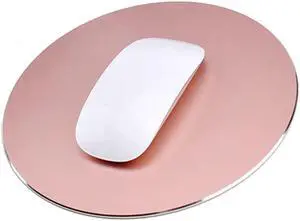 LUOM High-grade 8.66"Round Aluminum Metal Anti Slip Gaming Mouse Pad with Anti-Skid Rubber Base with Fast and Accurate Control for PC Computer Laptop