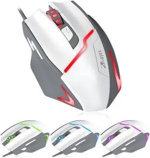 Zelotes Gaming Mouse [7200 DPI Adjustable High Precision]Ergonomic [Braided Wire] Optical Gaming Mouse [Fire Button] 7 Buttons Mice for PC/Laptop/Mac,[7 LED Breath Lights],Gaming Mice for Pro Gamer