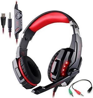 EACH Stereo Gaming Headset with Mic ,3.5mm Stereo Gaming LED Lighting Over-Ear Headphone with Noise Cancelling & Volume Control for PS 4 Tablet PC Mobilephones iPhone 7/7 plus6/6s/6 plus/5s/5c/5