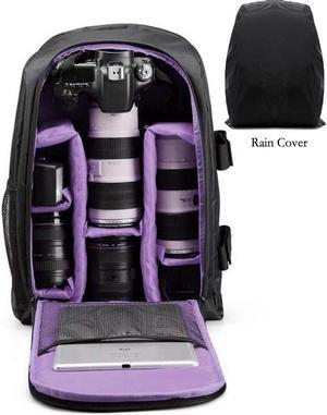 BRINCH Camera Backpack Camera bag in Purple for DSLR SLR Cameras , Laptops ,Tripod and Accessories