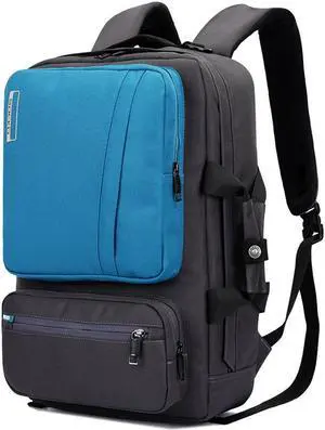 SOCKO 17.3 Inch Laptop Backpack with Side Handle and Shoulder Strap,Travel Bag Hiking Knapsack Rucksack College Student Shoulder Back Pack for Up to 17.3 Inches Laptop Notebook Computer, Gray + Blue SOCKO 17.3 Inch Laptop Backpack with Side Handle and Shoulder Strap,Travel Bag Hiking Knapsack Rucksack College Student Shoulder Back Pack for Up to 17.3 Inches Laptop Notebook Computer, Gray + Blue