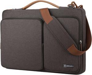 BRINCH 13.3 Inch Laptop Bag w/ Luggage Strap,Mens / Womens Water Resistant Shoulder Messenger Bag 360° Protective Laptop Sleeve Case Purse for 13- 13.3 Inch Laptop MacBook Chromebook Computers, Brown