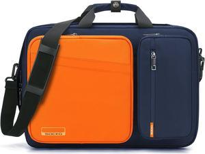 LUOM Convertible Laptop Bag Backpack, Multi-functional Water Resistant Messenger Bag Briefcase Business Travel College Laptop Shoulder Bag for Men / Women Fits Up to 17.3 Inch Laptop Computers,Orange