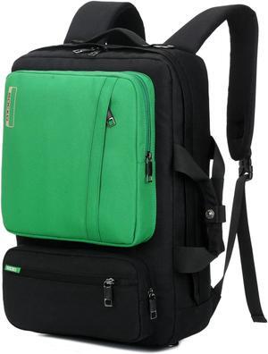 LUOM Unisex 15.6-17 Inch Laptop Backpack with Side Handle and Shoulder Strap, Orange-Green