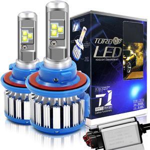 H13/9008 Hi/Lo LED Headlight Bulbs Convex LED Chilps 70W 6000K 7200LM High Beam/Low Beam/Fog Lights Cool White Conversion Kit+ Canbus-2 Yr Warranty